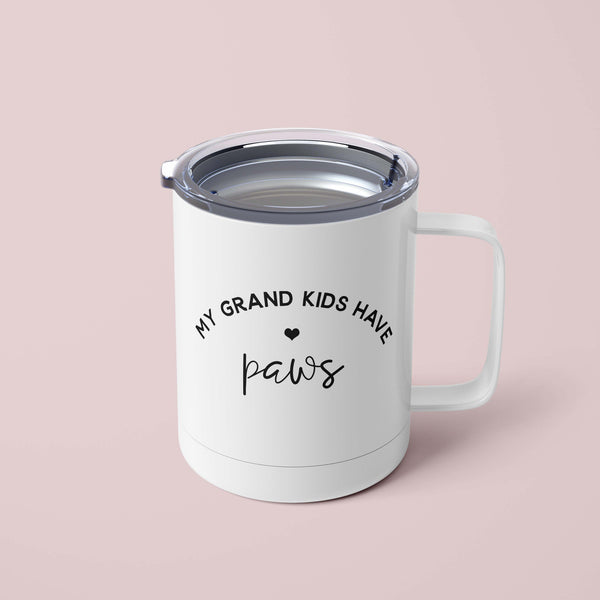 My Grand Kids Have Paws Tumbler Mug with Lid