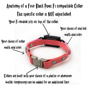 Fi Series 3 Compatible Side Release Buckle Biothane Dog Collar (Choice of 5/8", 3/4” or 1”) - Not adjustable