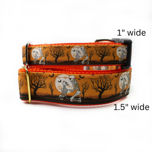Skeleton Friends Canvas Dog Collar (1" and 1.5" only)