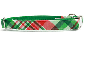Christmas Plaid Canvas Dog Collar