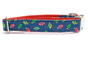 Holiday Lights Canvas Dog Collar