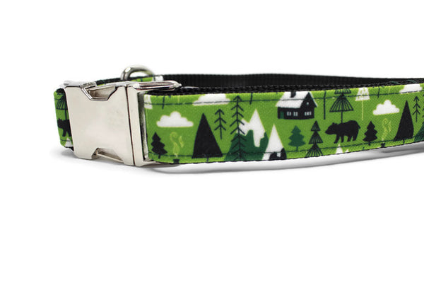 Alpine Cabin Canvas Dog Collar (1" and 1.5" only)