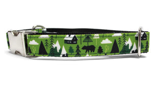 Alpine Cabin Canvas Dog Collar (1" and 1.5" only)