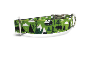 Alpine Cabin Canvas Dog Collar (1" and 1.5" only)